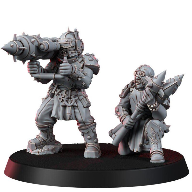 Chaos Renegades Of Pain Agony Weapon Team Tormental Annihilator | 16k Resin Miniatures | 28mm 32mm Tabletop Wargaming | Unpainted image 7