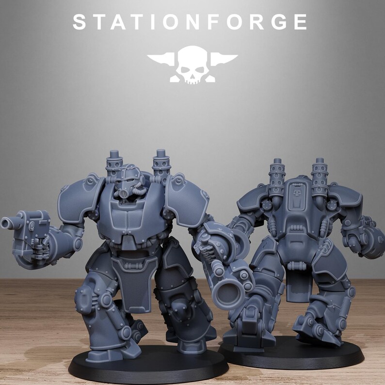 Grimguard Power Armor | Station Forge 16k Resin Miniatures | 28mm 32mm Tabletop Wargaming | Unpainted image 4