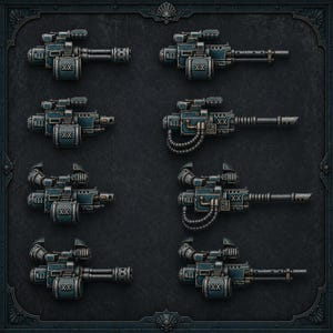 Scylla - Tunga vapen - En pistol eller set om 16 - 16k harts - DakkaDakka - Riddare / Rymdkrigare / Bitz / Bordskiva / Grimdark bild 3