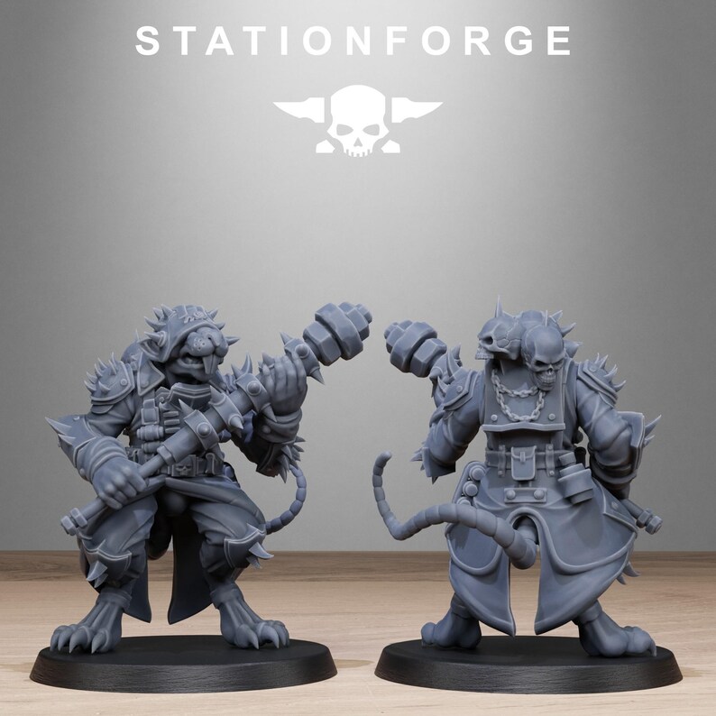 Corrupted Guard Raticus | Station Forge 16k Resin Miniatures | 28mm 32mm Tabletop Wargaming | Unpainted image 6
