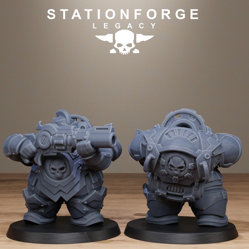 Legacy Ironvale Bulkguards | Station Forge 16k Resin Miniatures | 28 mm 32 mm Tabletop Wargaming | Ongeverfd afbeelding 9