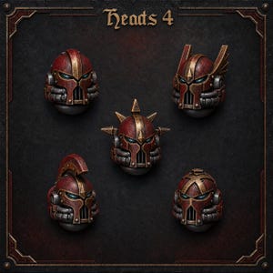 Crimson Lords - Heads #4 - 16k Resin - GreyTide Studio - Blood / Space Warriors / Bitz / Tabletop / Wargaming / Grimdark bild 1