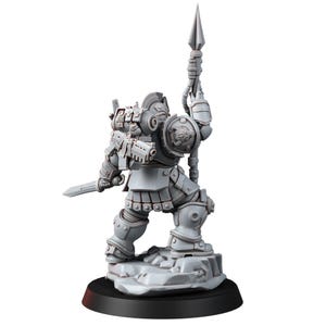 Space Knights Polemarchos | 16k Resin Miniatures | 28mm 32mm Tabletop Wargaming | Unpainted image 10