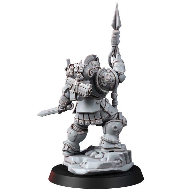Space Knights Polemarchos | 16k Resin Miniatures | 28mm 32mm Tabletop Wargaming | Unpainted image 10