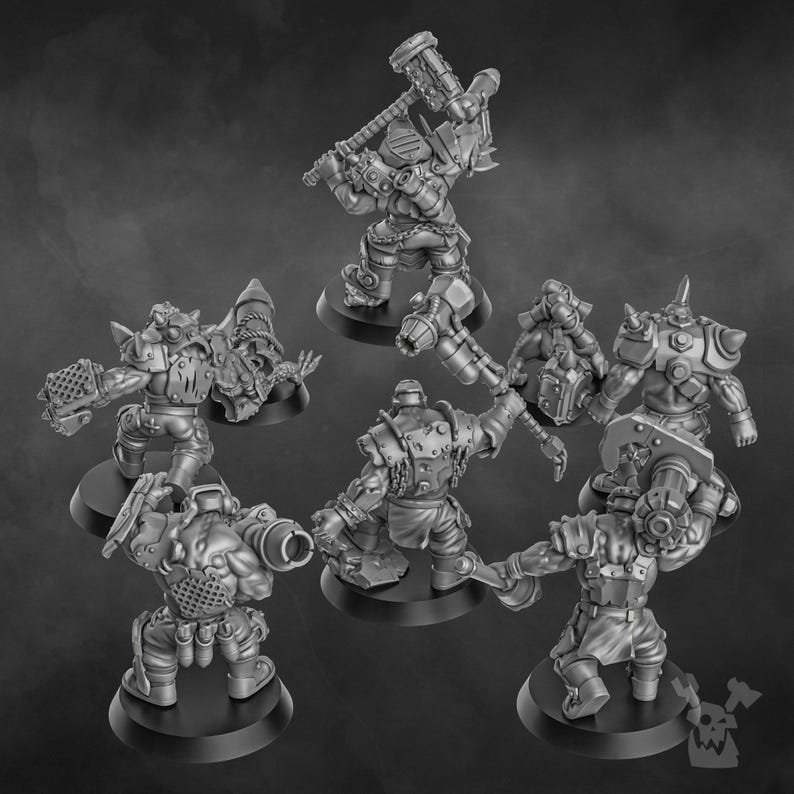 Orcs Head Crackaz Mob | 16k Resin Miniaturen | 28 mm 32 mm Tabletop Wargaming | Unbemalt Bild 7