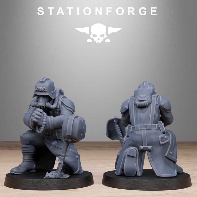 Grimguard Battlefront | Station Forge 16k Resin-Miniaturen | 28 mm/32 mm Tabletop-Wargaming | Unbemalt Bild 7