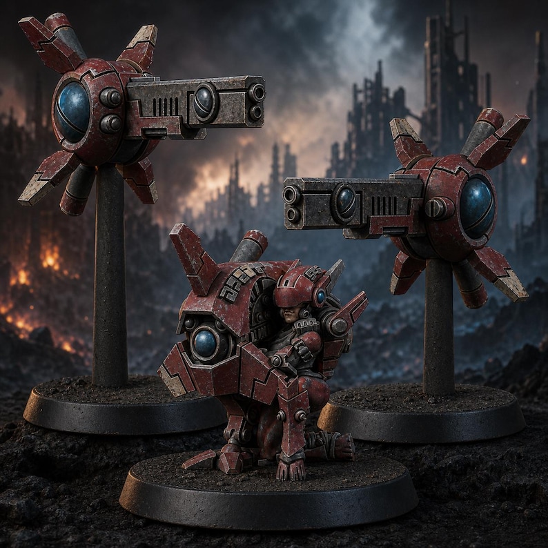 Coalition Farstriker Drone Team | 16k Resin Miniatures | 28mm 32mm Tabletop Wargaming | Unpainted image 1
