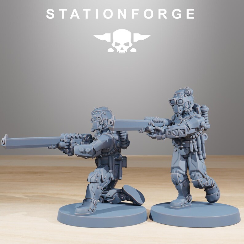 Scavenger Security Patrol | Station Forge 16k Resin Miniatures | 28mm 32mm Tabletop Wargaming | Unpainted image 8