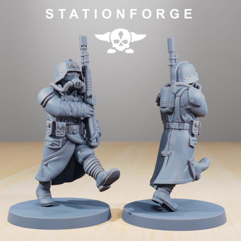 Grimguard Marching Pose | Station Forge 16k Resin Miniatures | 28mm 32mm Tabletop Wargaming | Unpainted image 2