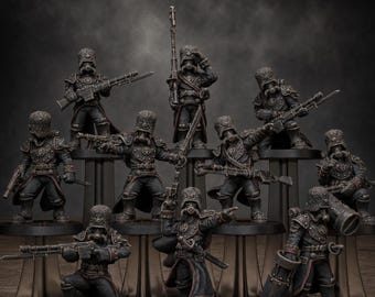 GRIM GUARD ROYALS | Station Forge 16k Resin Miniatures | 28mm 32mm Tabletop Wargaming | Unpainted