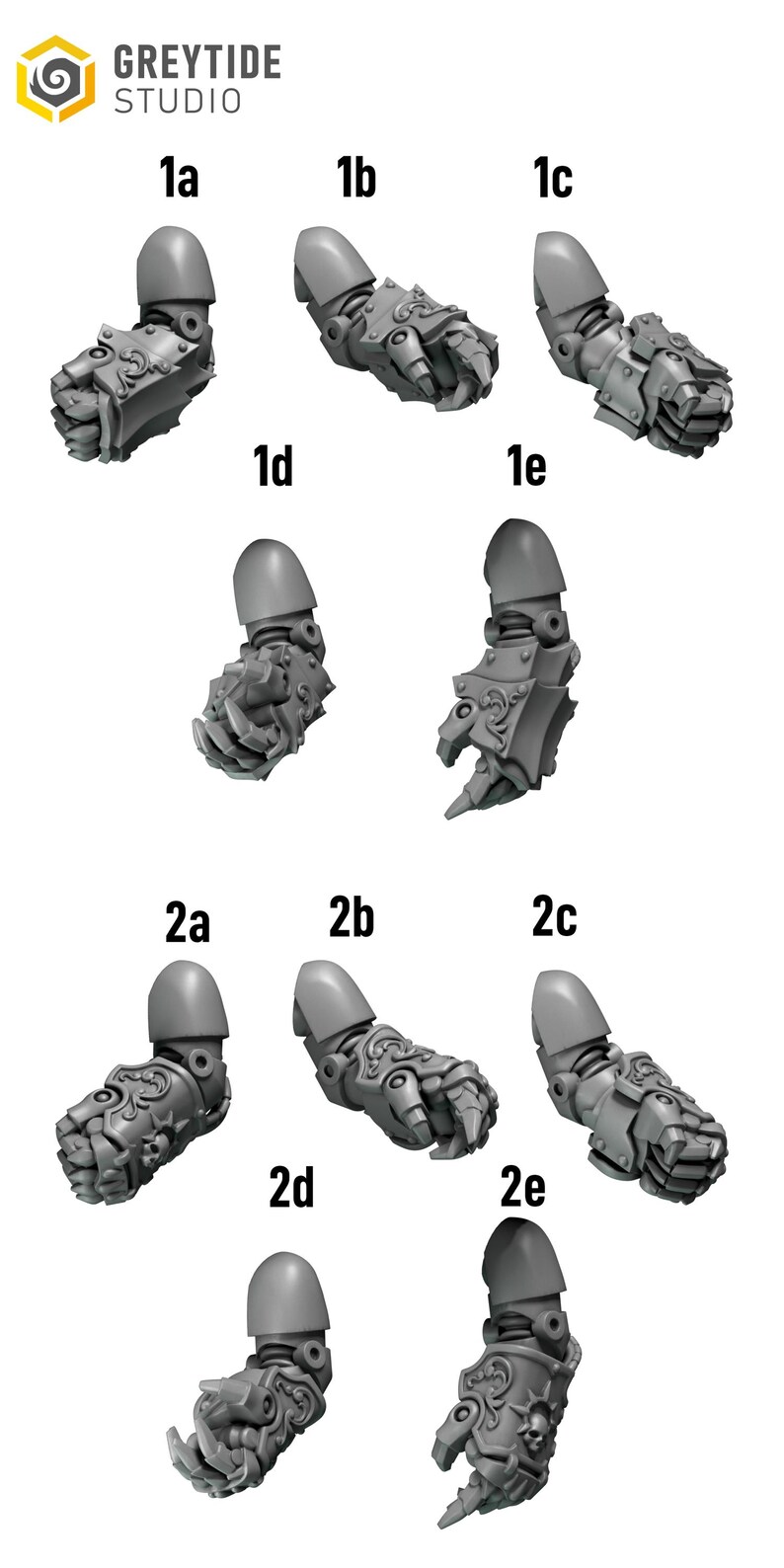Crimson Lords - Power fists #1 - 16k Resin - GreyTide Studio - Blood / Space Warriors / Bitz / Tabletop / Wargaming / Grimdark image 3