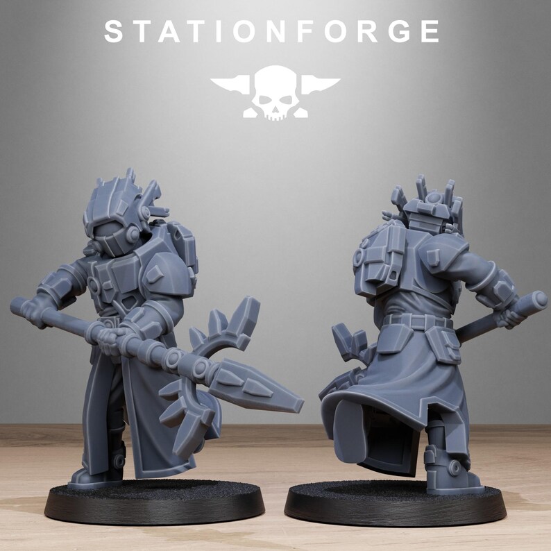 Tarion Priests | Station Forge 16k Resin Miniatures | 28mm 32mm Tabletop Wargaming | Unpainted image 5