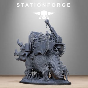 Grimguard Jungle Fighters Triceratank | Station Forge 16k Resin Miniatures | 28 mm 32 mm Tabletop Wargaming | Unbemalt Bild 4