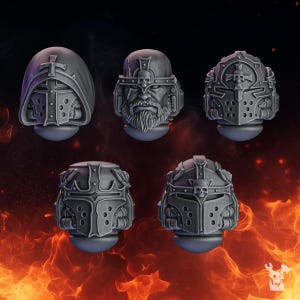 Pactum Aeternum Crusader Heads - 16k Resin - DakkaDakka - Templar Warriors / Bitz / Tabletop / Wargaming / Grimdark image 2
