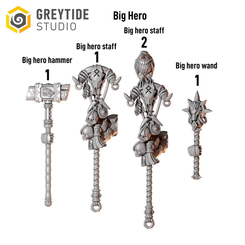 Primal Hounds - Big Armor Hero Pack - 16k Resin - GreyTide Studio - Wolves / Space Warriors / Bitz / Tabletop / Wargaming / Grimdark 画像 6