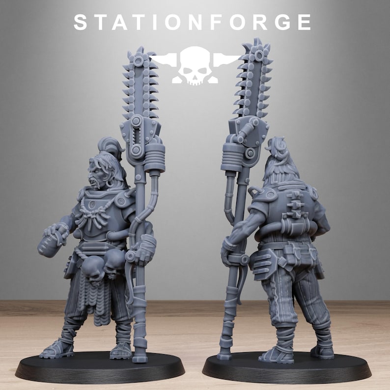 Barbares Techno Sauvages | Figurines en résine Station Forge 16k | 28 mm et 32 mm | Jeux de figurines | Non peintes image 4