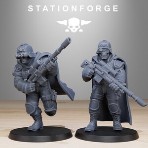 GrimGuard Snipers | Station Forge 16k Resin Miniatyrer | 28 mm 32 mm Bordspel Krigsspel | Omålad bild 4