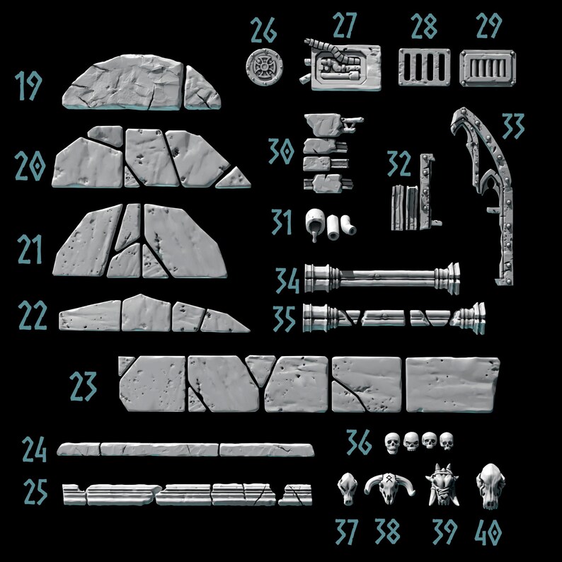 Primal Hounds – Basing-Teile – 16k Resin – GreyTide Studio – Wölfe / Weltraumkrieger / Einzelteile / Tabletop / Wargaming / Düstere Dunkelheit Bild 4