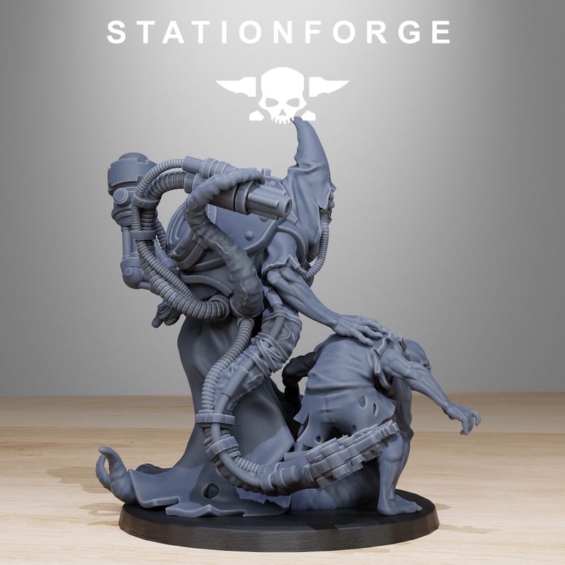 Scavenger Lotharius | Station Forge 16k Resin Miniatures | 28 mm 32 mm Tabletop Wargaming | Ongeverfd afbeelding 4