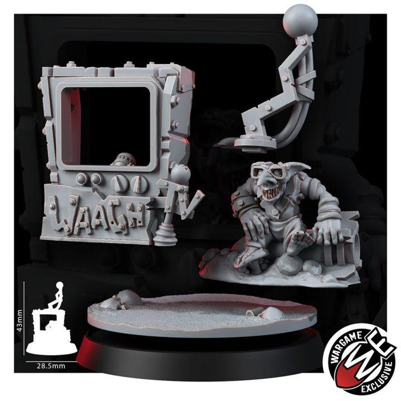 Ork TV | 16k hartsminiatyrer | 28 mm 32 mm bordsspel | Omålad bild 4