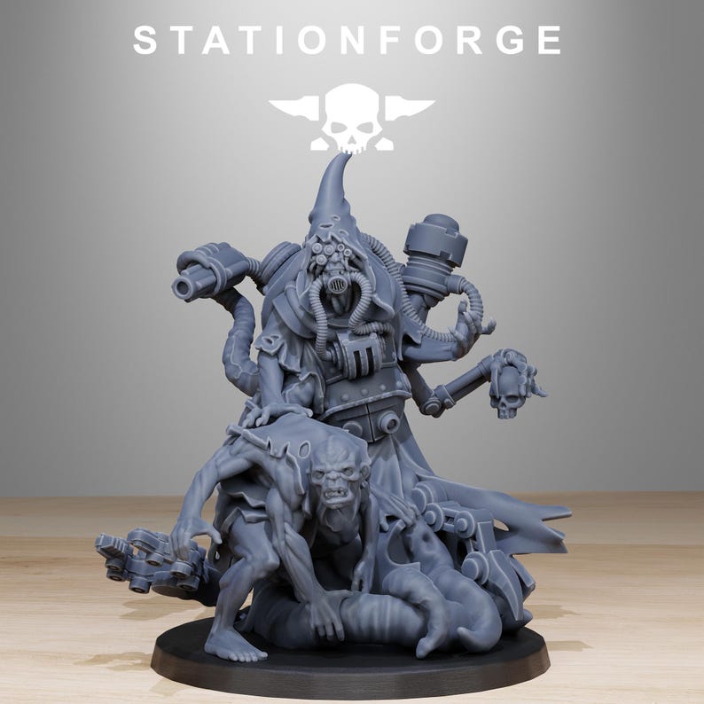Scavenger Lotharius | Station Forge 16k Resin Miniatures | 28 mm 32 mm Tabletop Wargaming | Ongeverfd afbeelding 7