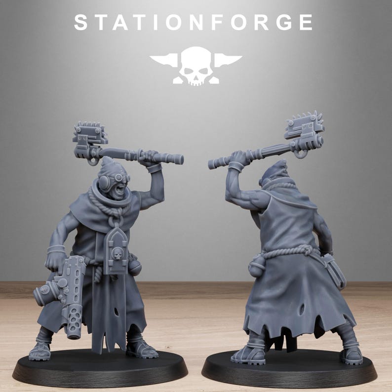 Grimcorp Firers | Station Forge 16k Resin Miniatures | 28mm 32mm Tabletop Wargaming | Unpainted image 5