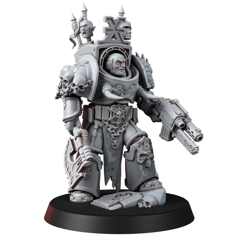 Crimson Butchers Heavy Guard Exo-Armour | 16k Resin Miniatures | 28mm 32mm Tabletop Wargaming | Unpainted 画像 3