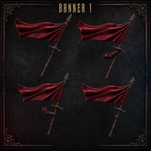 Crimson Lords – Banner Nr. 1 – 16k Resin – GreyTide Studio – Blood / Space Warriors / Bitz / Tabletop / Wargaming / Grimdark Bild 1