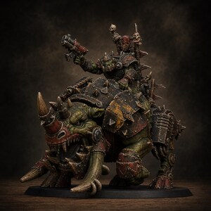 Ork Brast Rider Warlord Miniature | Station Forge 16K Resin | 28mm Tabletop Wargaming image 1