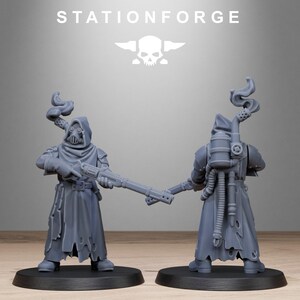 Scavenger Sanctum Infantry | Station Forge 16k Resin Miniatyrer | 28 mm 32 mm Bordsskiva Krigsspel | Omålad bild 9
