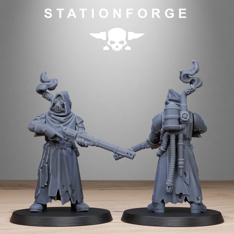 Scavenger Sanctum Infantry | Station Forge 16k Resin Miniatyrer | 28 mm 32 mm Bordsskiva Krigsspel | Omålad bild 9