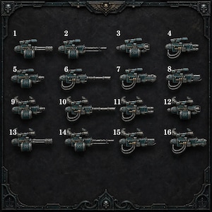 Scylla - Tunga vapen - En pistol eller set om 16 - 16k harts - DakkaDakka - Riddare / Rymdkrigare / Bitz / Bordskiva / Grimdark bild 2