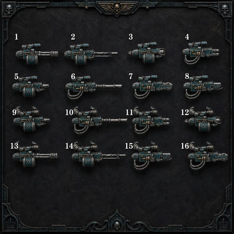 Scylla - Tunga vapen - En pistol eller set om 16 - 16k harts - DakkaDakka - Riddare / Rymdkrigare / Bitz / Bordskiva / Grimdark bild 2
