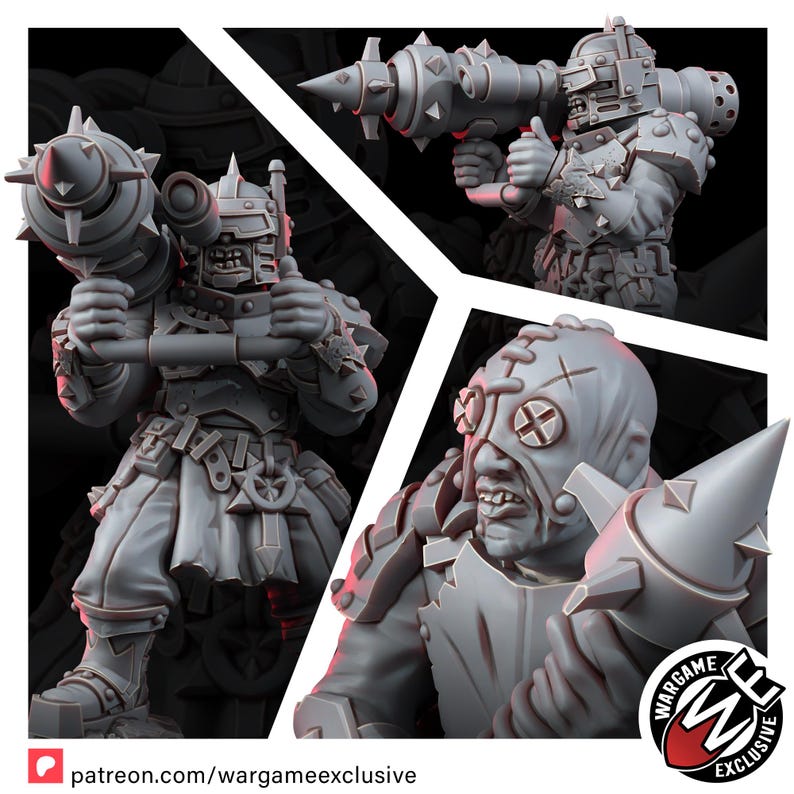 Chaos Renegades Of Pain Agony Weapon Team Tormental Annihilator | 16k Resin Miniatures | 28mm 32mm Tabletop Wargaming | Unpainted image 3