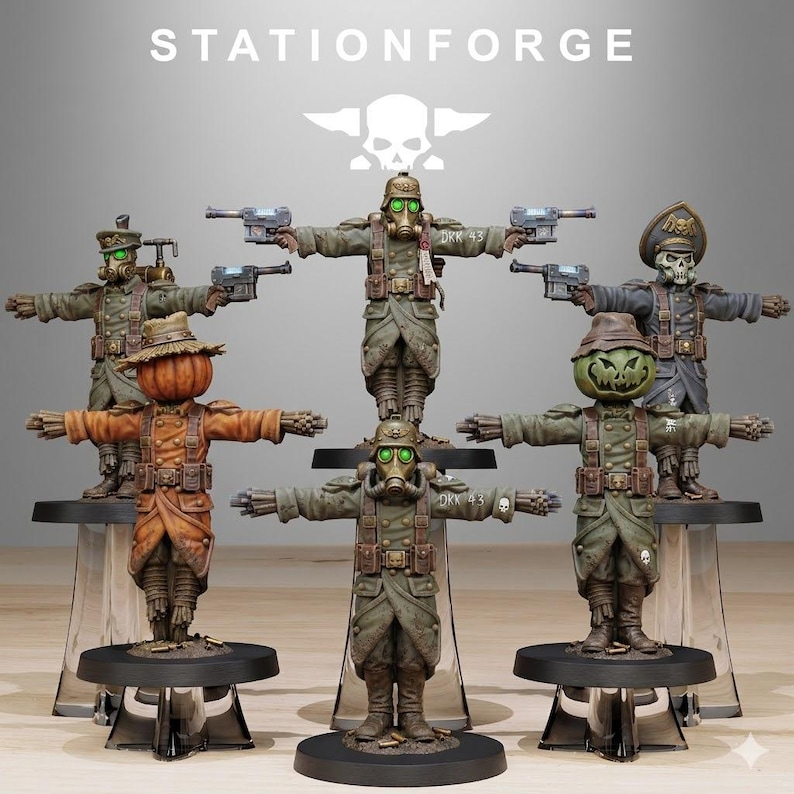 GrimGuard Vogelscheuche | Station Forge 16k Resin-Miniaturen | 28 mm/32 mm Tabletop-Wargaming | Unbemalt Bild 6