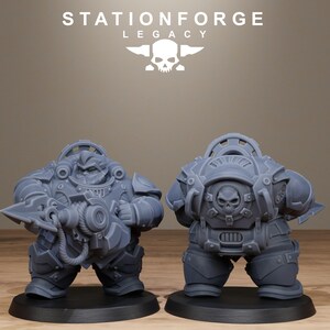Legacy Ironvale Bulkguards | Station Forge 16k Resin Miniatures | 28 mm 32 mm Tabletop Wargaming | Ongeverfd afbeelding 3