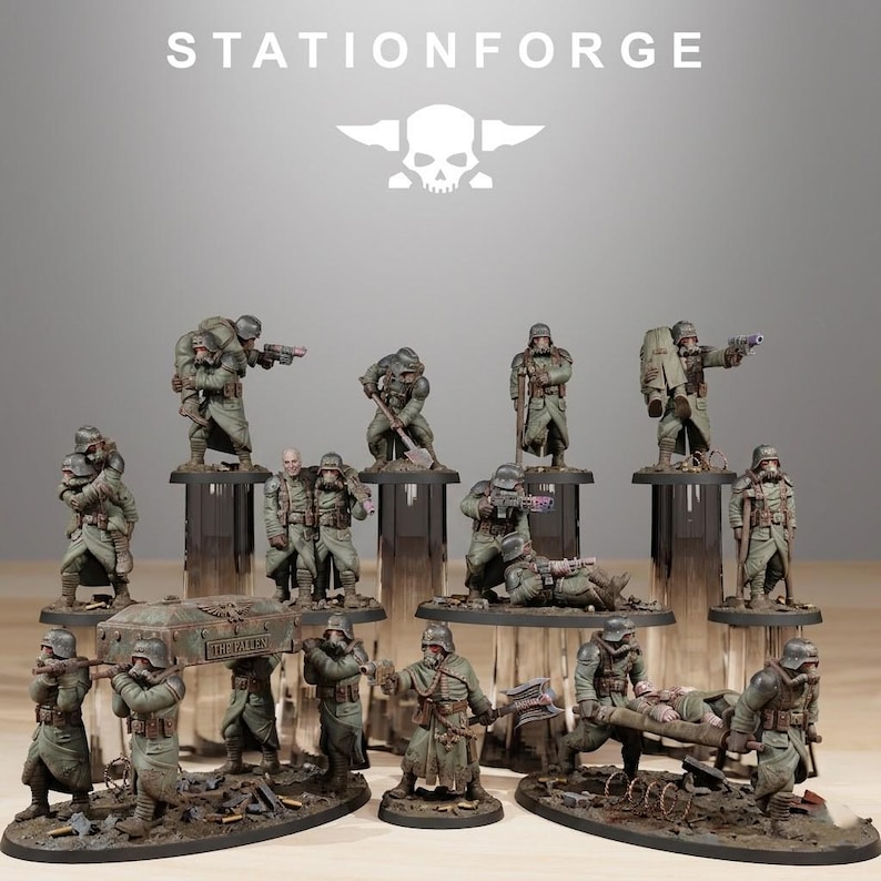 Grimguard Casualties | Station Forge 16k Resin Miniatures | 28mm 32mm Tabletop Wargaming | Unpainted image 10