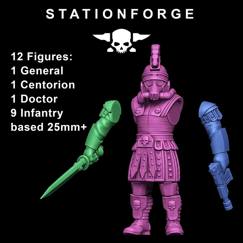 Grimguard Vexillatio | Station Forge 16k Resin Miniatures | 28mm 32mm Tabletop Wargaming | Unpainted image 9