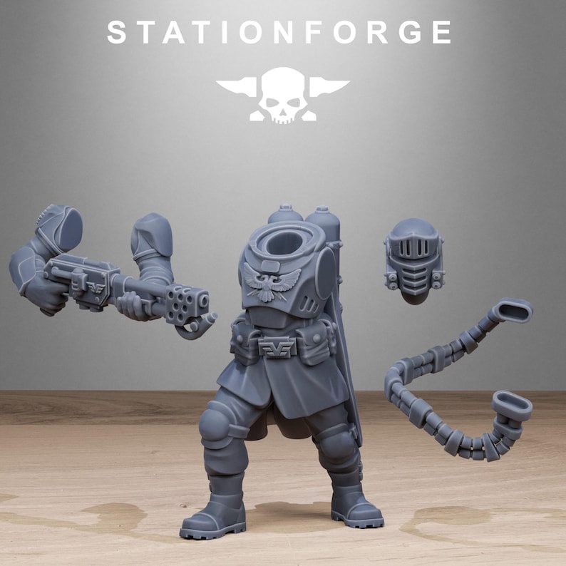 Vaskar-Patrouille | Station Forge 16k Resin-Miniaturen | 28 mm/32 mm Tabletop-Wargaming | Unbemalt Bild 8