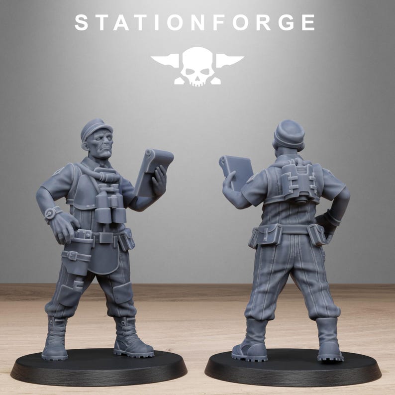 Grimcorp Scrap Operatives | Station Forge 16k Resin Miniatures | 28mm 32mm Tabletop Wargaming | Unpainted image 9