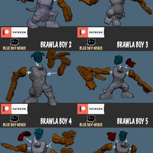 Brawlas Squad v2 - Orc Squad - 16k Resin - Orcs / Tabletop / Wargaming / Grimdark image 3