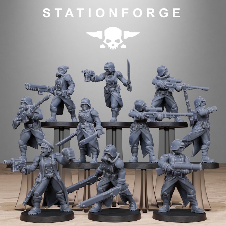 Sœurs d'Acier Grimguard | Figurines en résine Station Forge 16k | 28 mm et 32 mm | Jeux de figurines | Non peintes image 2