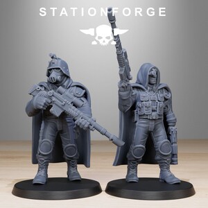 GrimGuard Snipers | Station Forge 16k Resin Miniatyrer | 28 mm 32 mm Bordspel Krigsspel | Omålad bild 3