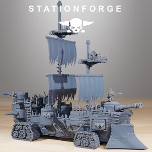 Gobs Pearl Battle Ship | Station Forge 16k Resin Miniatures | 28mm 32mm Tabletop Wargaming | Unpainted image 2