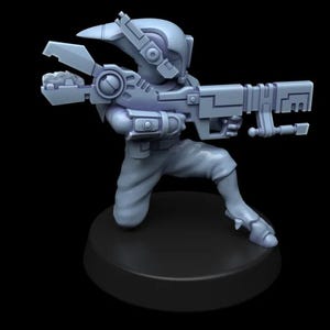 Coalition Stealth Suits Scouts | 16k Resin Miniatures | 28mm 32mm Tabletop Wargaming | Unpainted image 5
