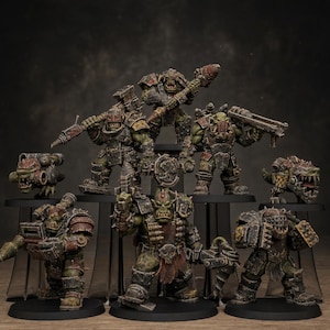 Orks Orkaz Smashers | Station Forge 16k Resin Miniatures | 28mm 32mm Tabletop Wargaming | Unpainted image 1