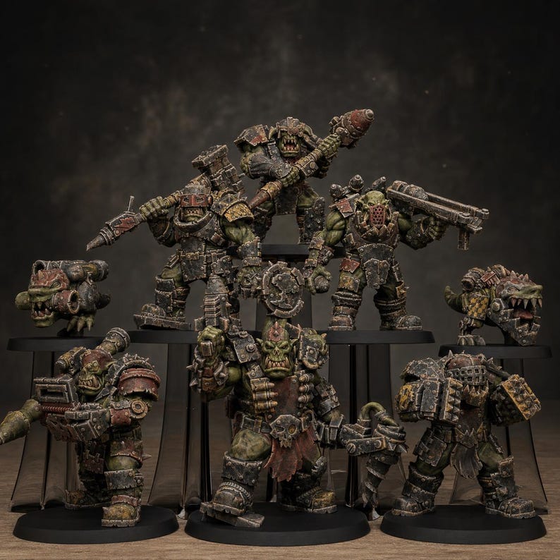 Orks Orkaz Smashers | Station Forge 16k Resin Miniatures | 28mm 32mm Tabletop Wargaming | Unpainted image 1