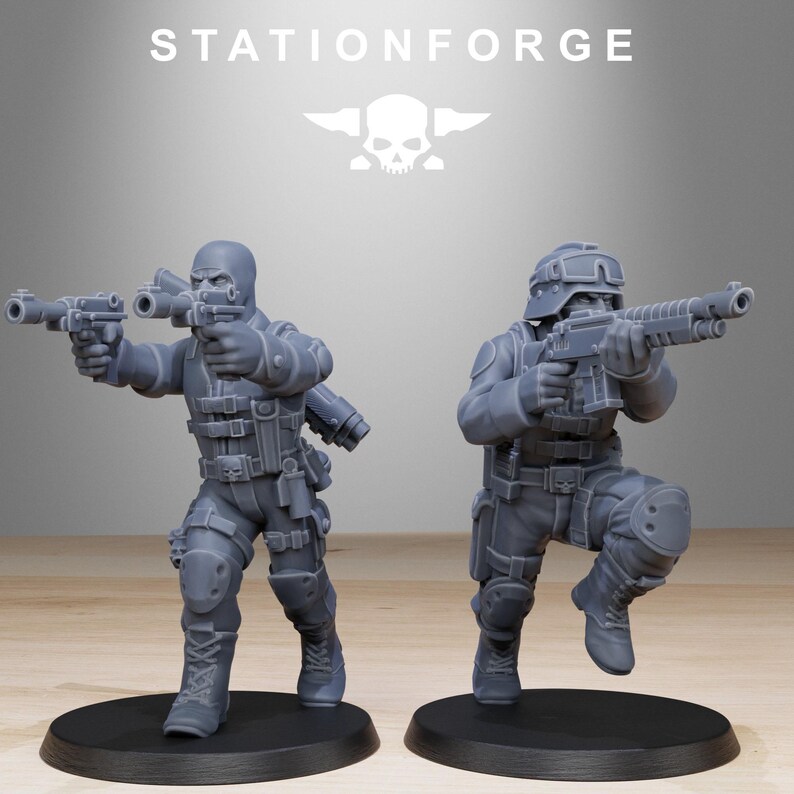 Grimguard Counter Terrorists | Station Forge 16k Resin Miniatures | 28mm 32mm Tabletop Wargaming | Unpainted image 4