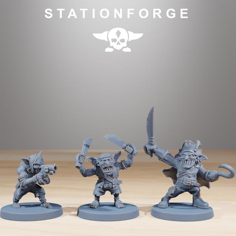 Gobs Pirates | Station Forge 16k Resin Miniatures | 28mm 32mm Tabletop Wargaming | Unpainted image 4
