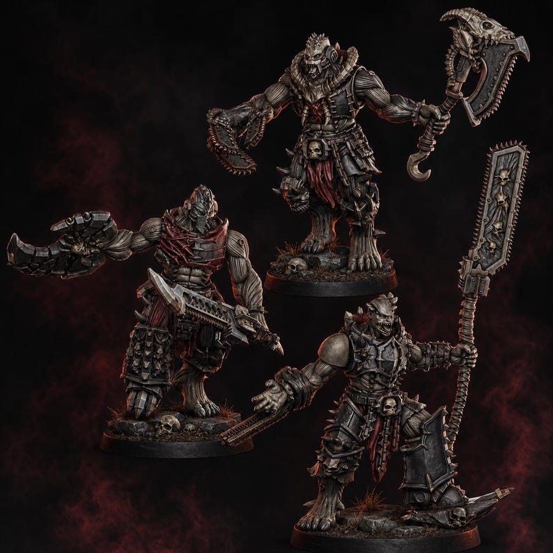 Cursed Bone Shredders Squad – 16K Resin Miniatures (28mm 32mm Wargaming) image 2